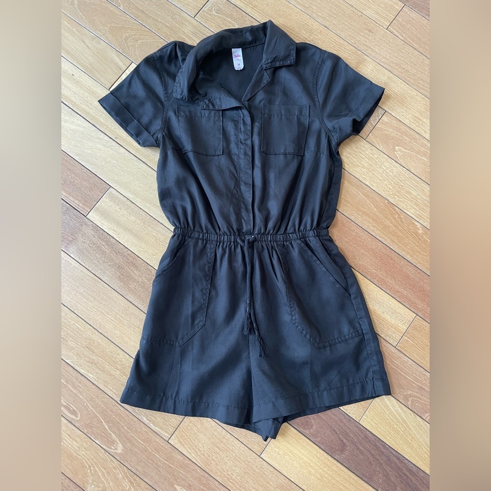 Size 14 Justice Girls Black romper